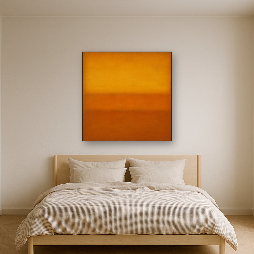 Warm Amber & Raw Sienna Sunset Meditation No. 23 Oil Painting - View 3