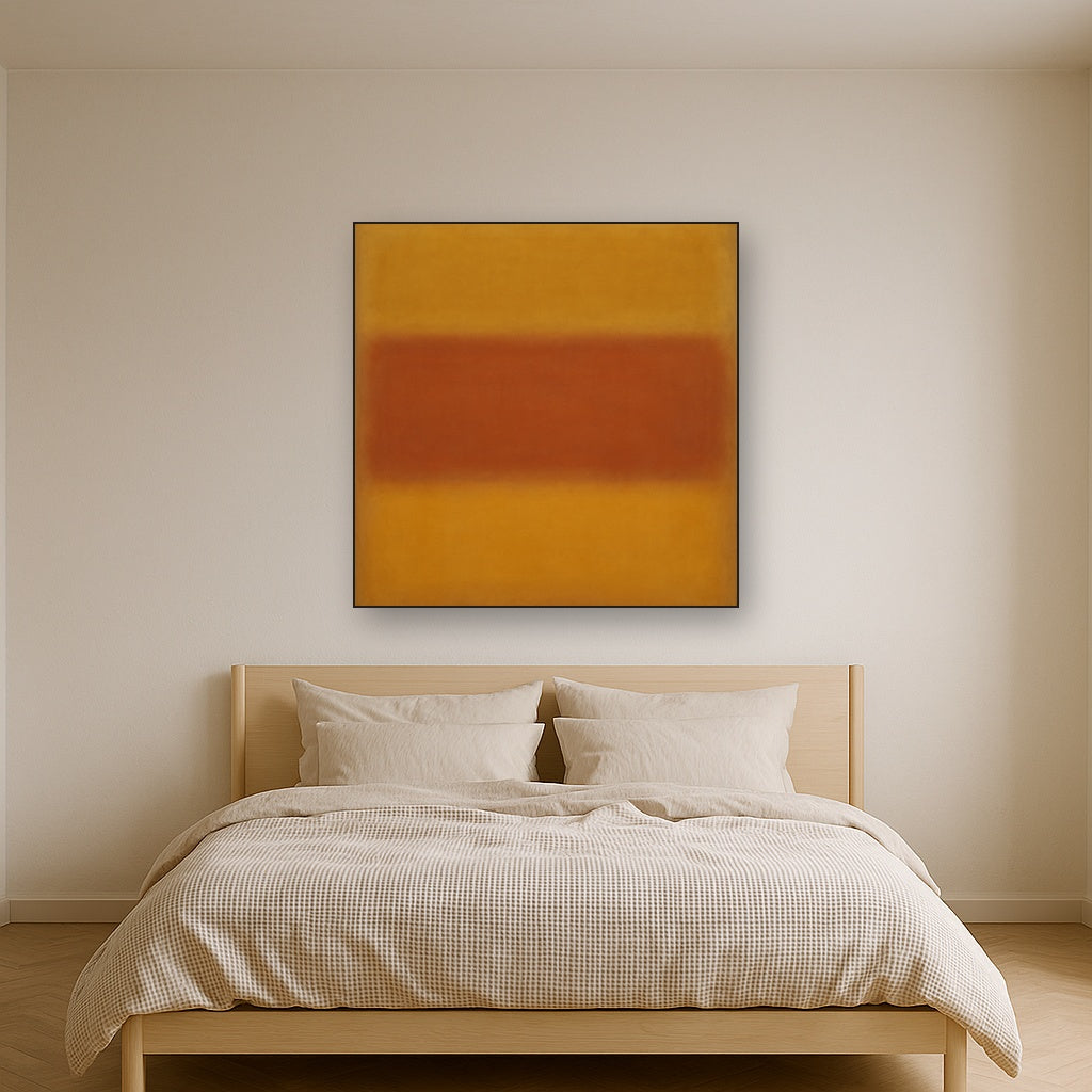 Luminous Ochre & Terracotta Horizon Color Field No. 25 Oil Painting - View 3