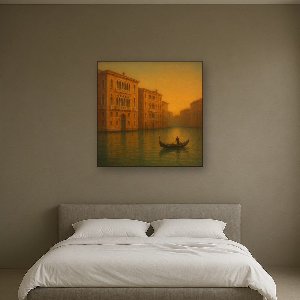 Venetian Canal Palaces at Golden Hour No. 29 Oil Painting - View 3