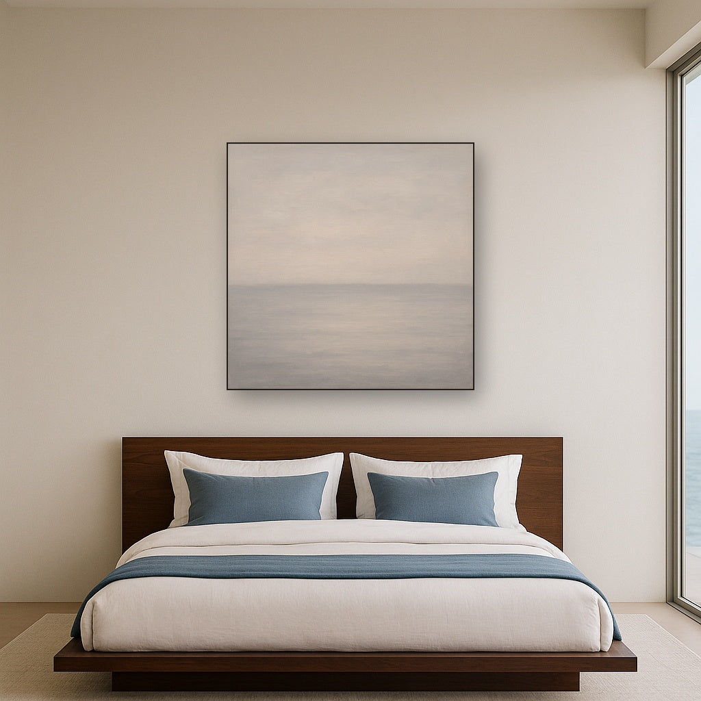 Monochrome Ocean Silence No. 5 - Modern Fine Art Oil Painting - View 3