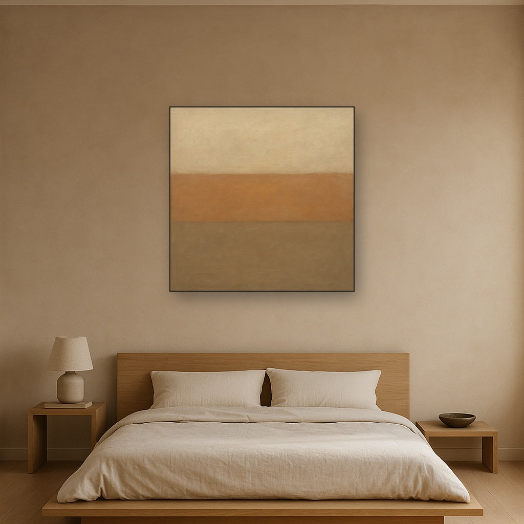 Aged Plaster & Sand Horizon No. 2 - Modern Fine Art Oil Painting - View 3