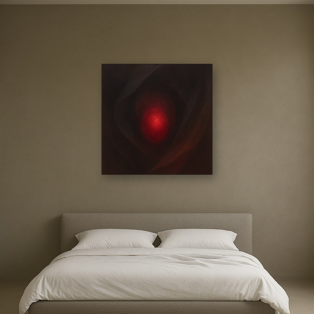Smoky Ruby & Warm Obsidian Veils No. 7 Oil Painting - View 3