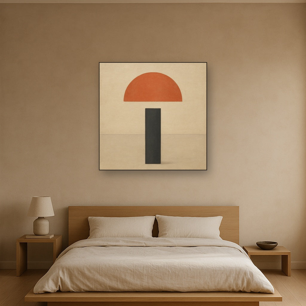Semicircle Horizon & Minimalist Pillar No. 17 Oil Painting - View 3
