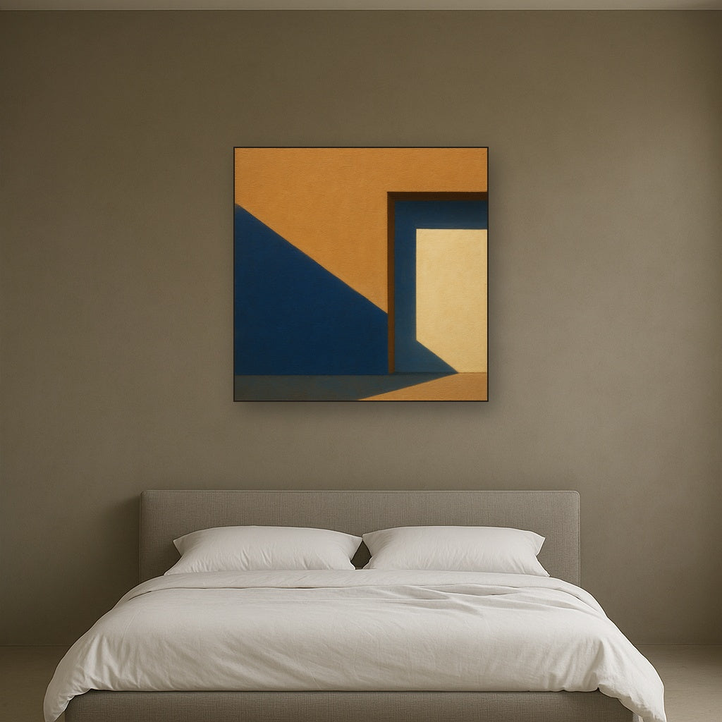 Sun & Shadow Architectural Facade Geometry No. 2 Fine Art Oil Painting - View 3