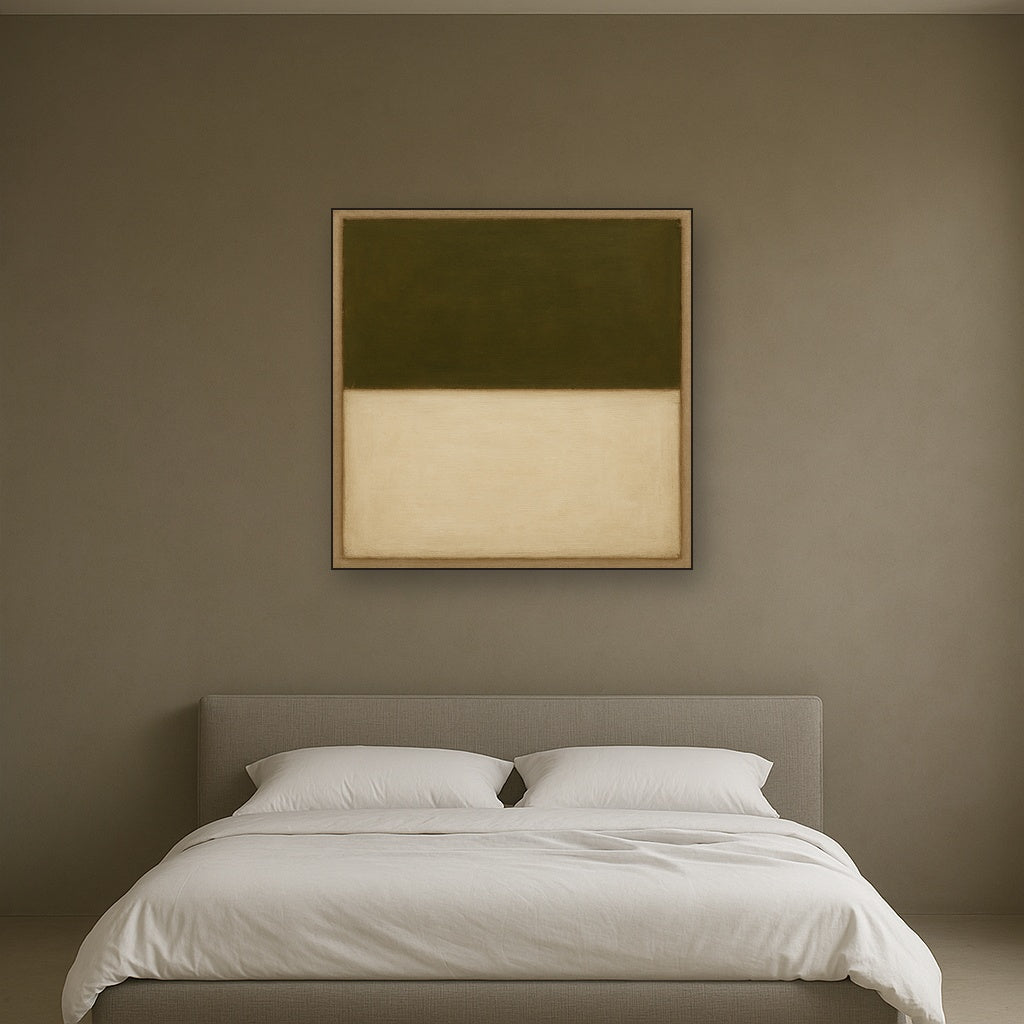 Sage Olive & Alabaster Balance No. 3 - Modern Fine Art Oil Painting - View 3