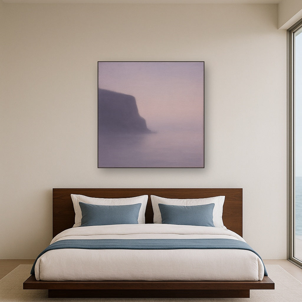 Solitary Headland in Fog No. 9 - Modern Fine Art Oil Painting - View 3