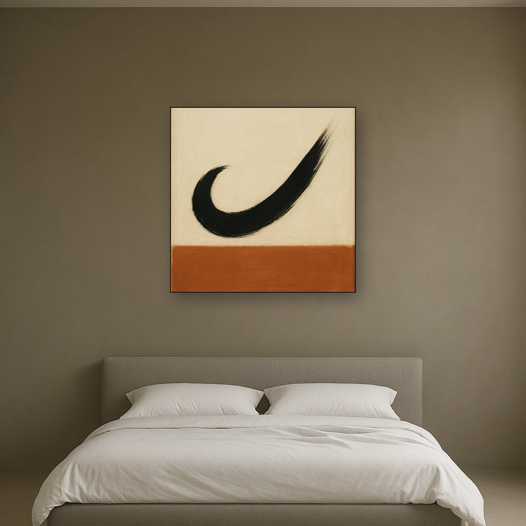 Monochrome Brushstroke Void No. 5 - Modern Fine Art Oil Painting - View 3