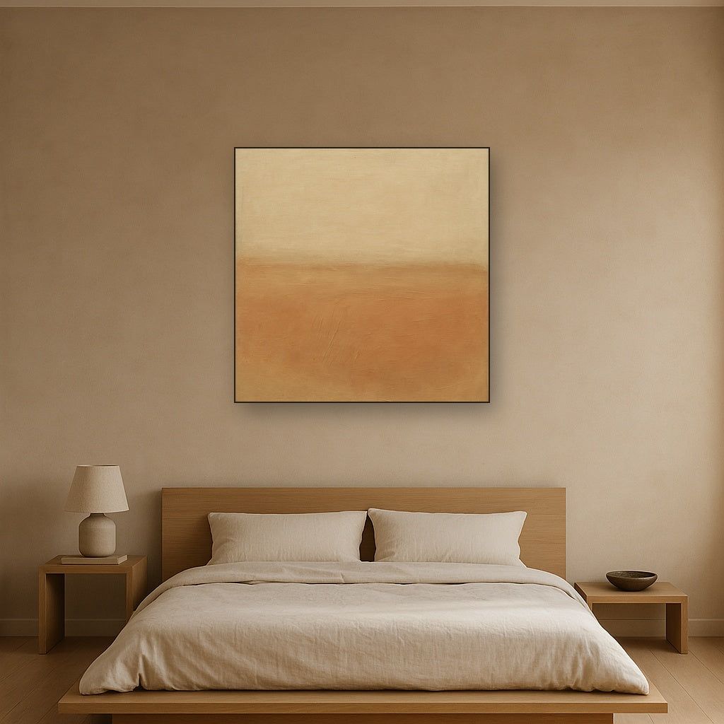 Earthy Raw Linen Texture Field No. 4 - Modern Fine Art Oil Painting - View 3