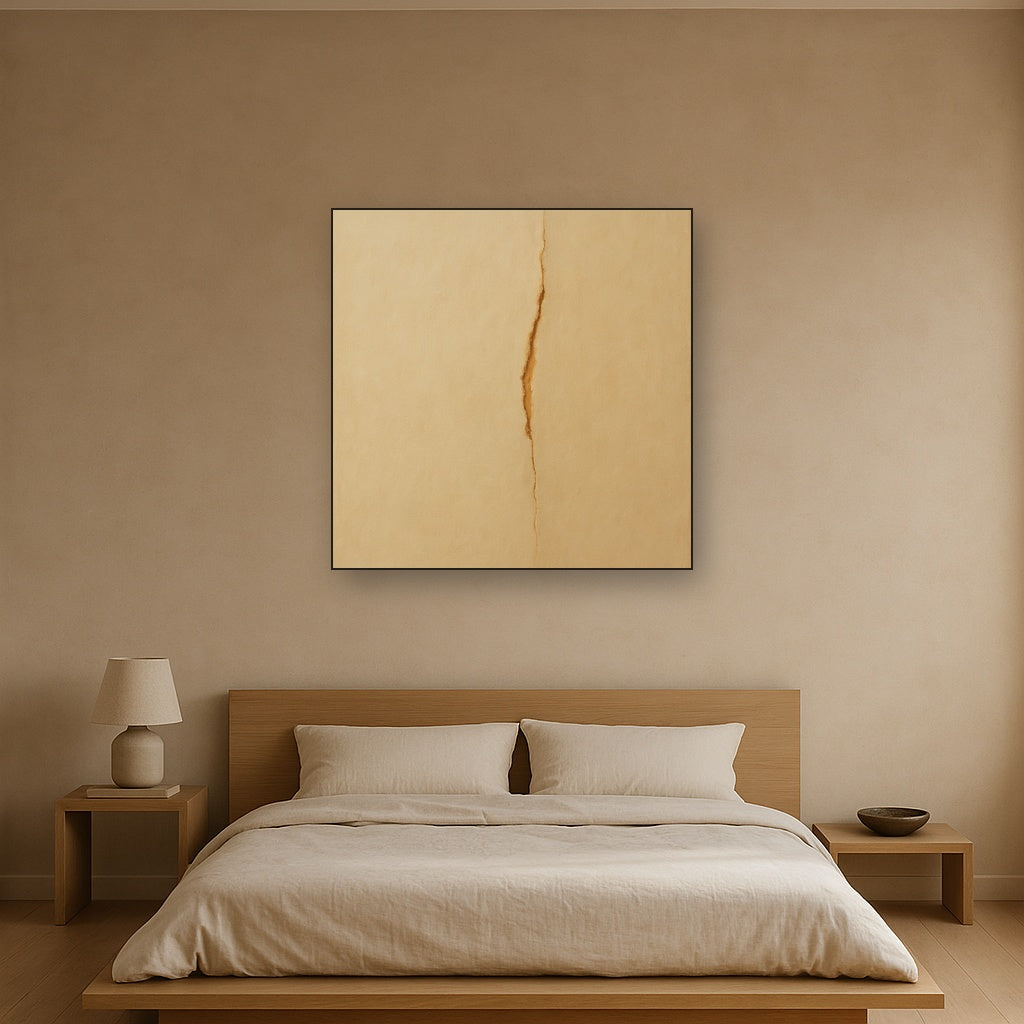 Tactile Stucco & Ochre Rift No. 9 - Modern Fine Art Oil Painting - View 3