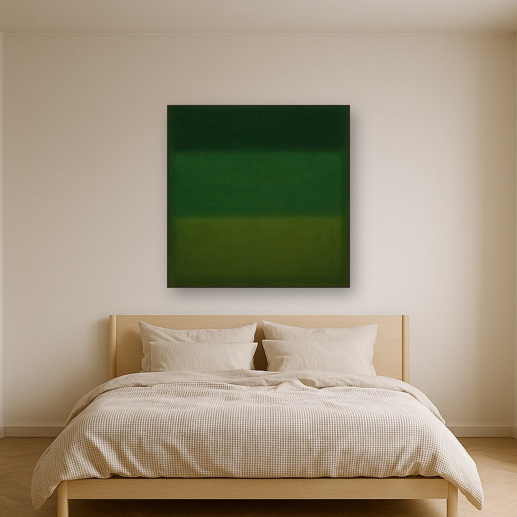 Forest Emerald & Deep Moss Contemplative Field No. 6 Oil Painting - View 3