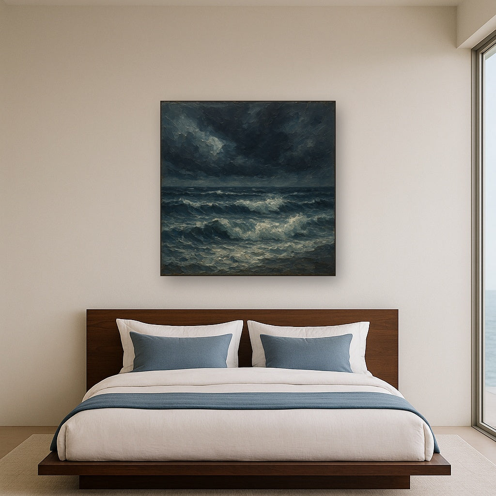Atlantic Storm Horizon Seascape Oil Painting - View 3