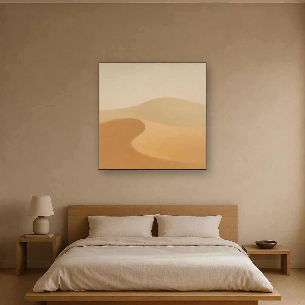 Muted Desert Dune Geometry No. 8 - Modern Fine Art Oil Painting - View 3