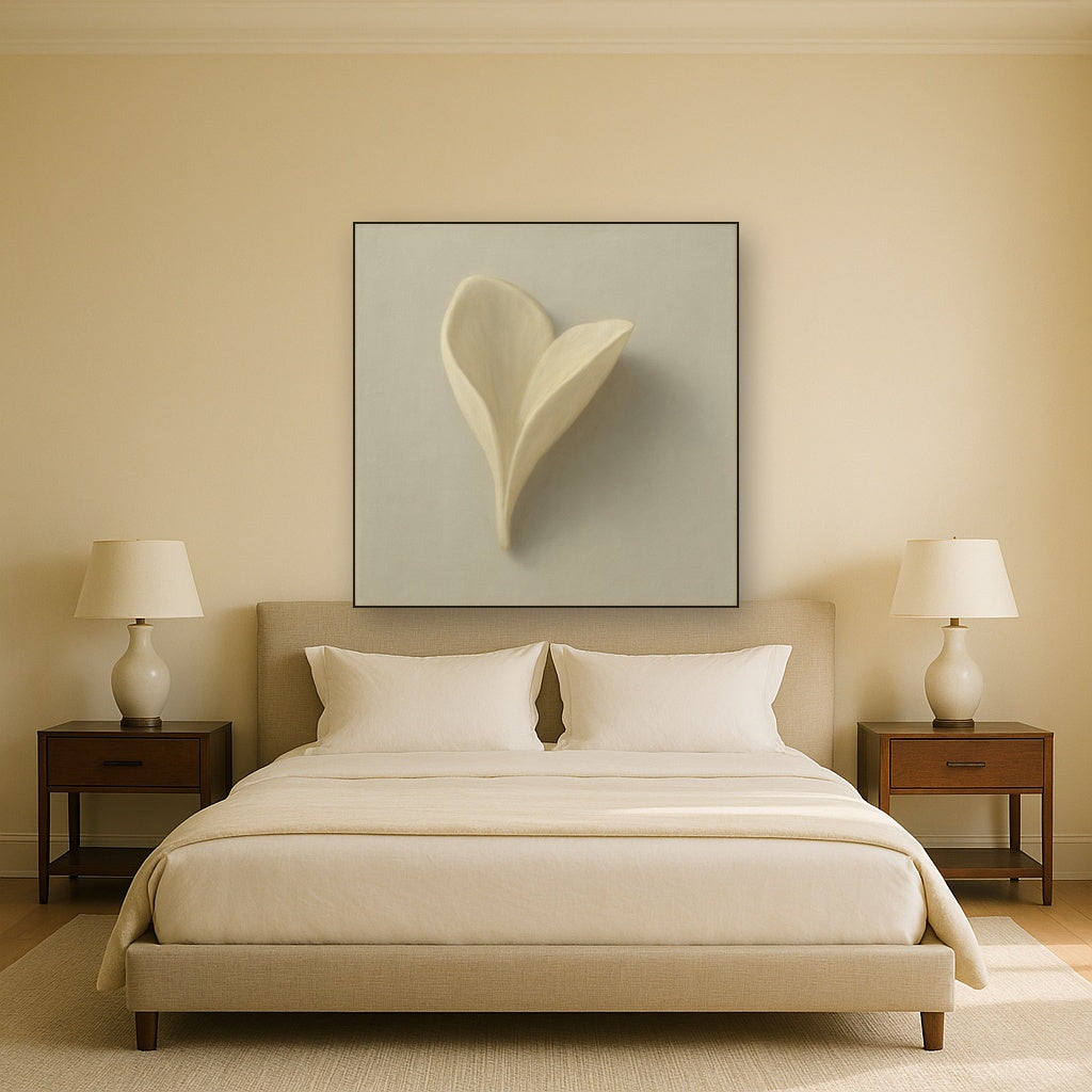 Sculpted Ivory Floral Contour No. 1 - Modern Fine Art Oil Painting - View 3