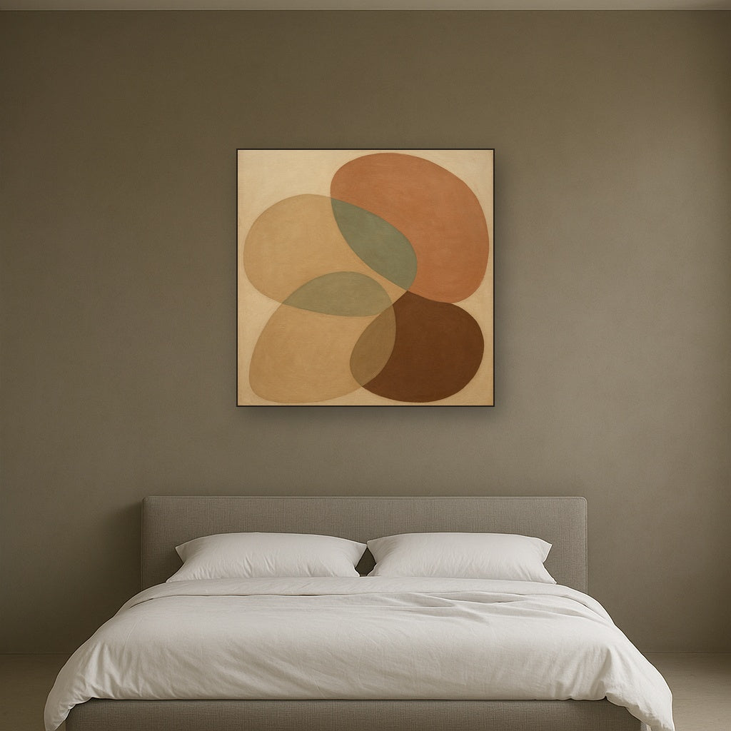 Organic Curved Shapes in Neutral Earth Pigments No. 9 Fine Art Oil Painting - View 3