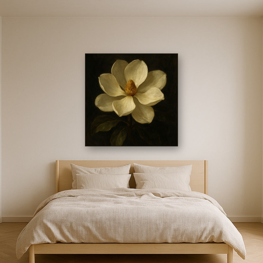 Magnolia Blossom in Quiet Chiaroscuro No. 9 Fine Art Oil Painting - View 3