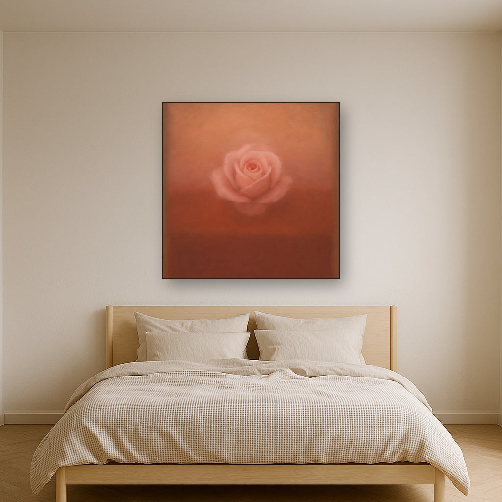 Blush Rose & Dusky Terracotta Ambient Glow No. 23 Oil Painting - View 3