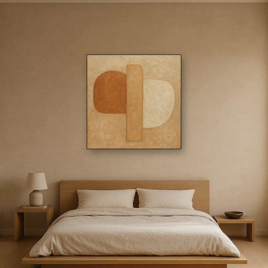 Earthy Terracotta & Weathered Plaster Wash No. 17 Oil Painting - View 3