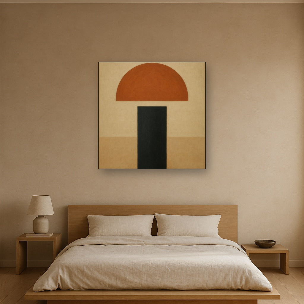 Semicircle Horizon & Minimalist Pillar No. 20 Oil Painting - View 3