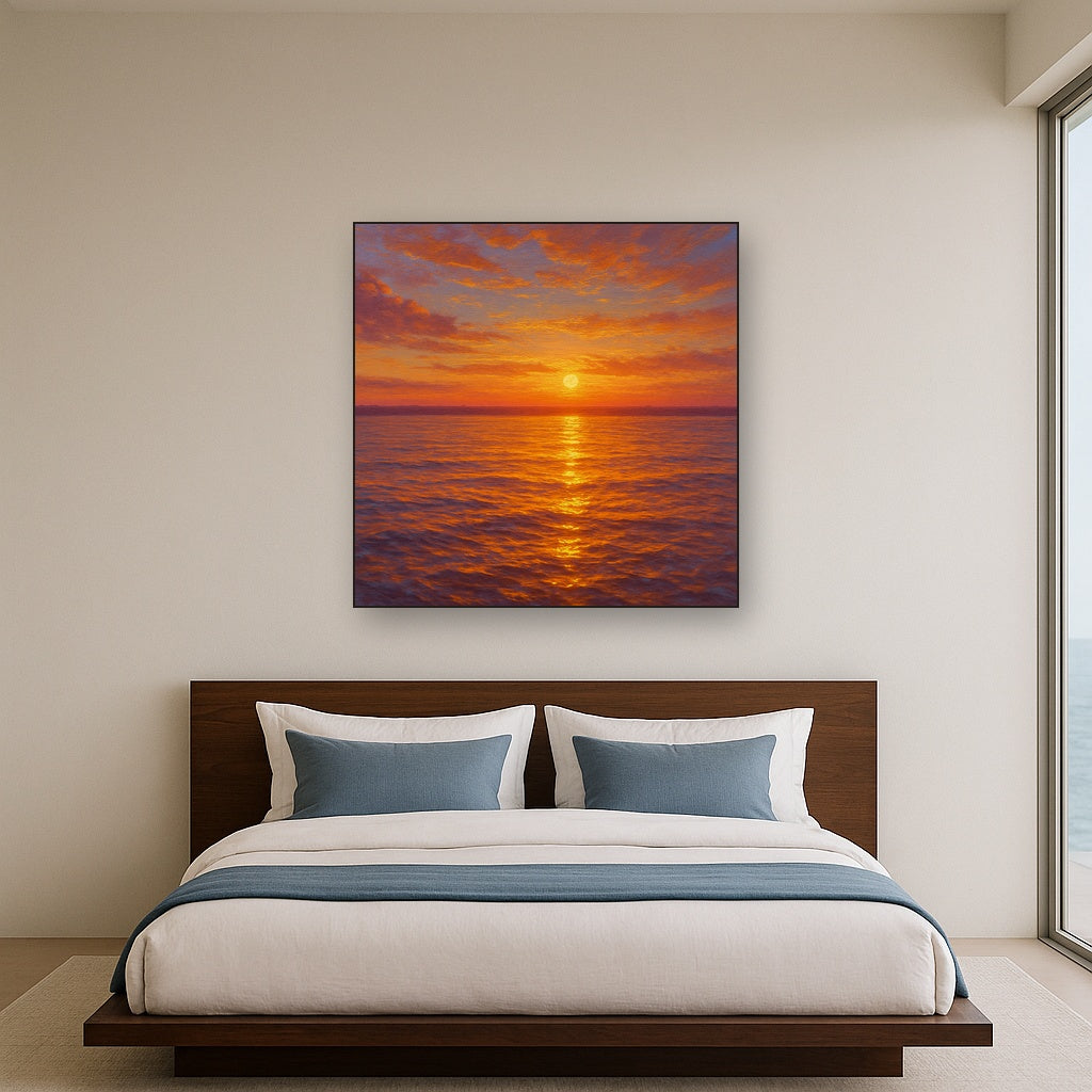 Sunset Glow on Warm Tidal Basin Waters No. 7 Fine Art Oil Painting - View 3