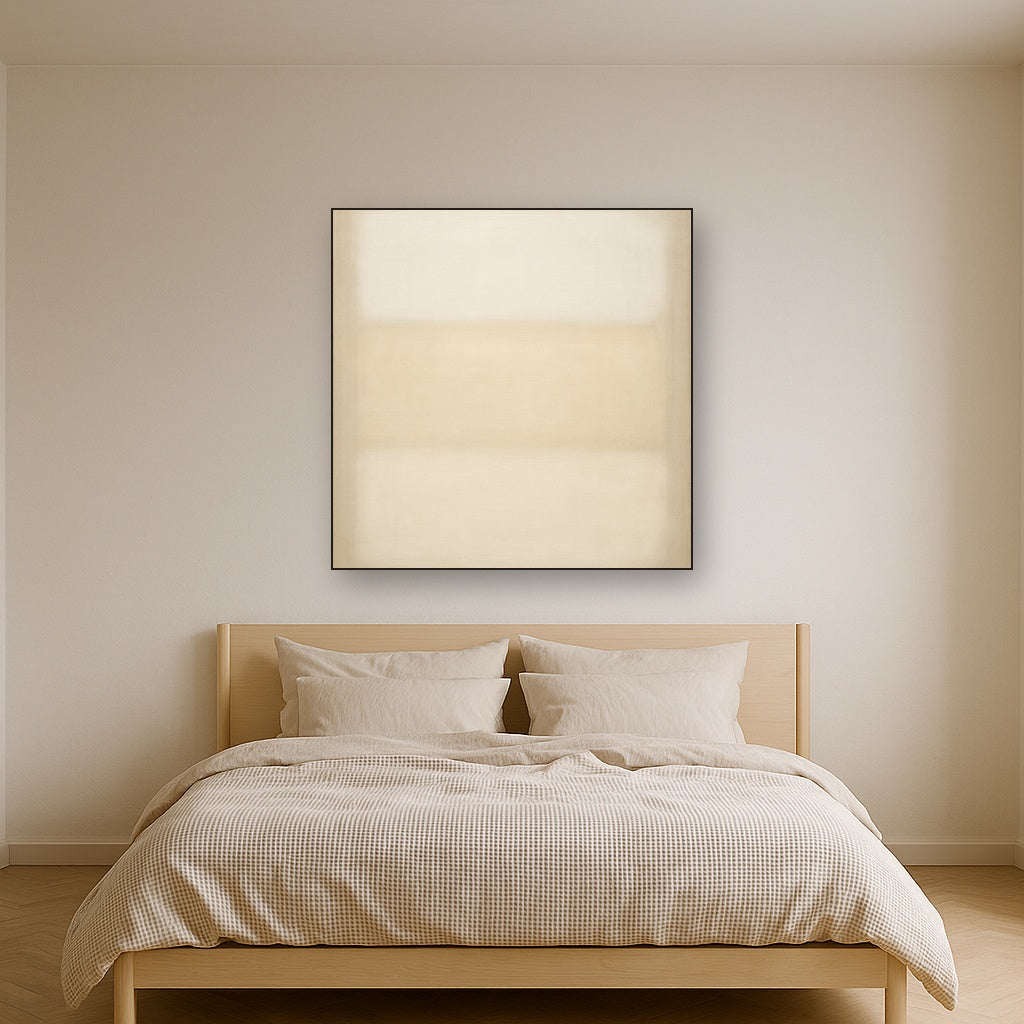 Oatmeal White & Pale Alabaster Monochrome Study No. 11 Oil Painting - View 3