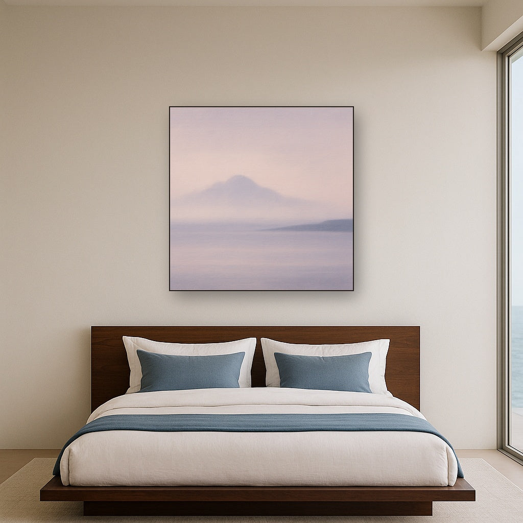 Misty Fjord & Low Clouds No. 7 - Modern Fine Art Oil Painting - View 3