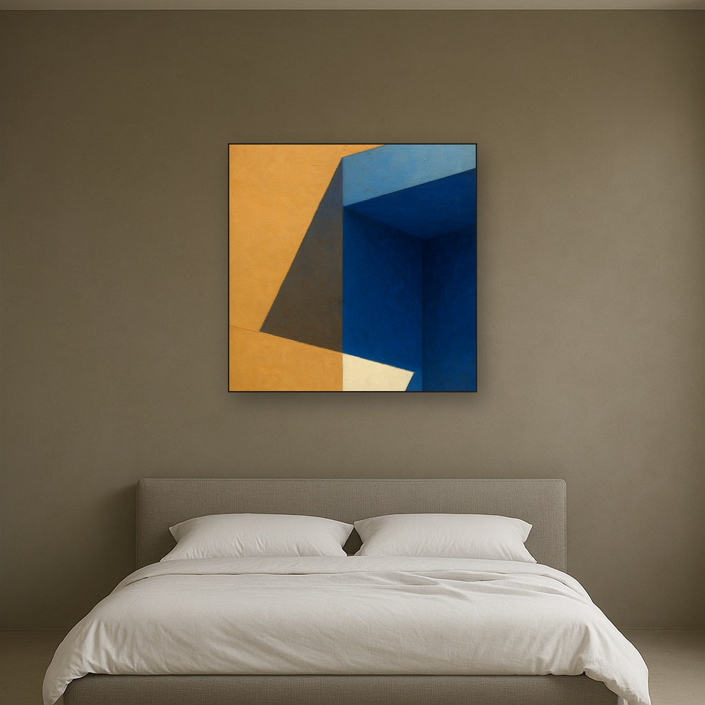 Sun & Shadow Architectural Facade Geometry No. 8 Fine Art Oil Painting - View 3