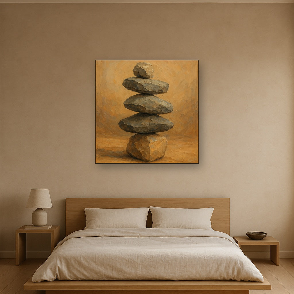 Imperfect Balance in Sand & Stone Oil Painting - View 3