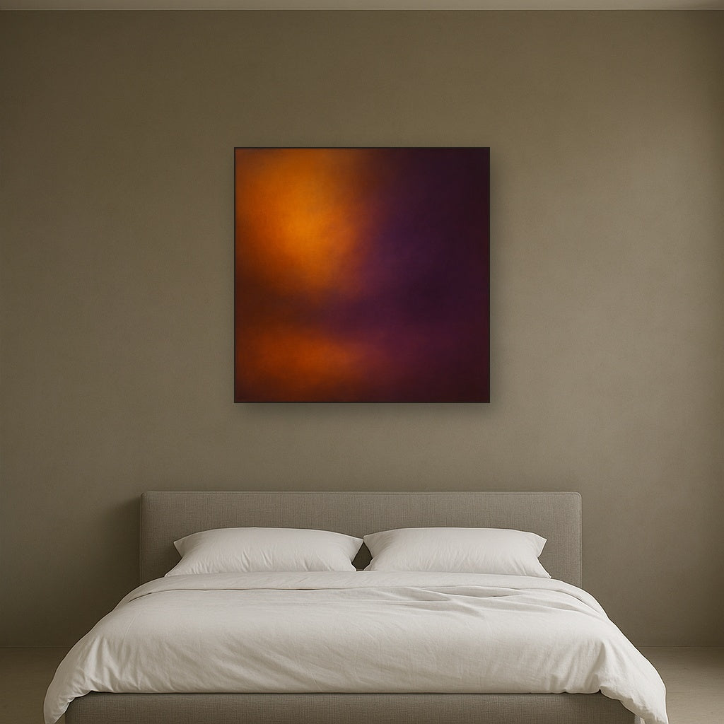 Burnt Amber & Velvet Amethyst Atmosphere No. 6 Oil Painting - View 3