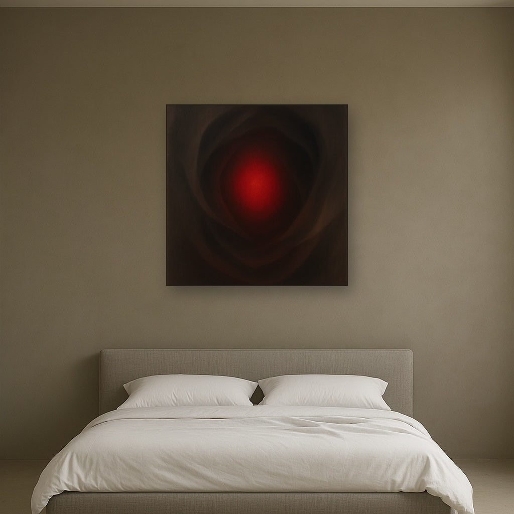 Smoky Ruby & Warm Obsidian Veils No. 2 Oil Painting - View 3