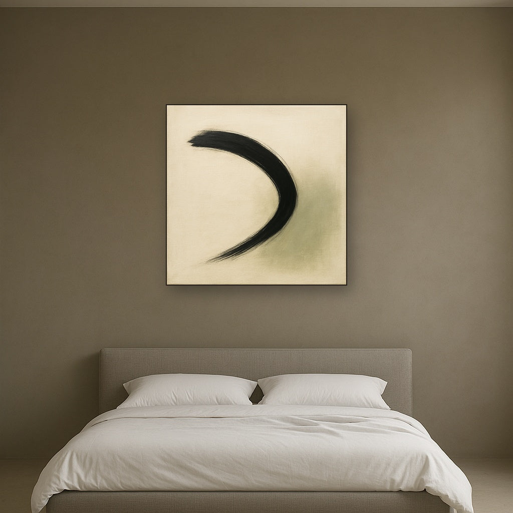 Monochrome Brushstroke Void No. 5 - Modern Fine Art Oil Painting - View 3