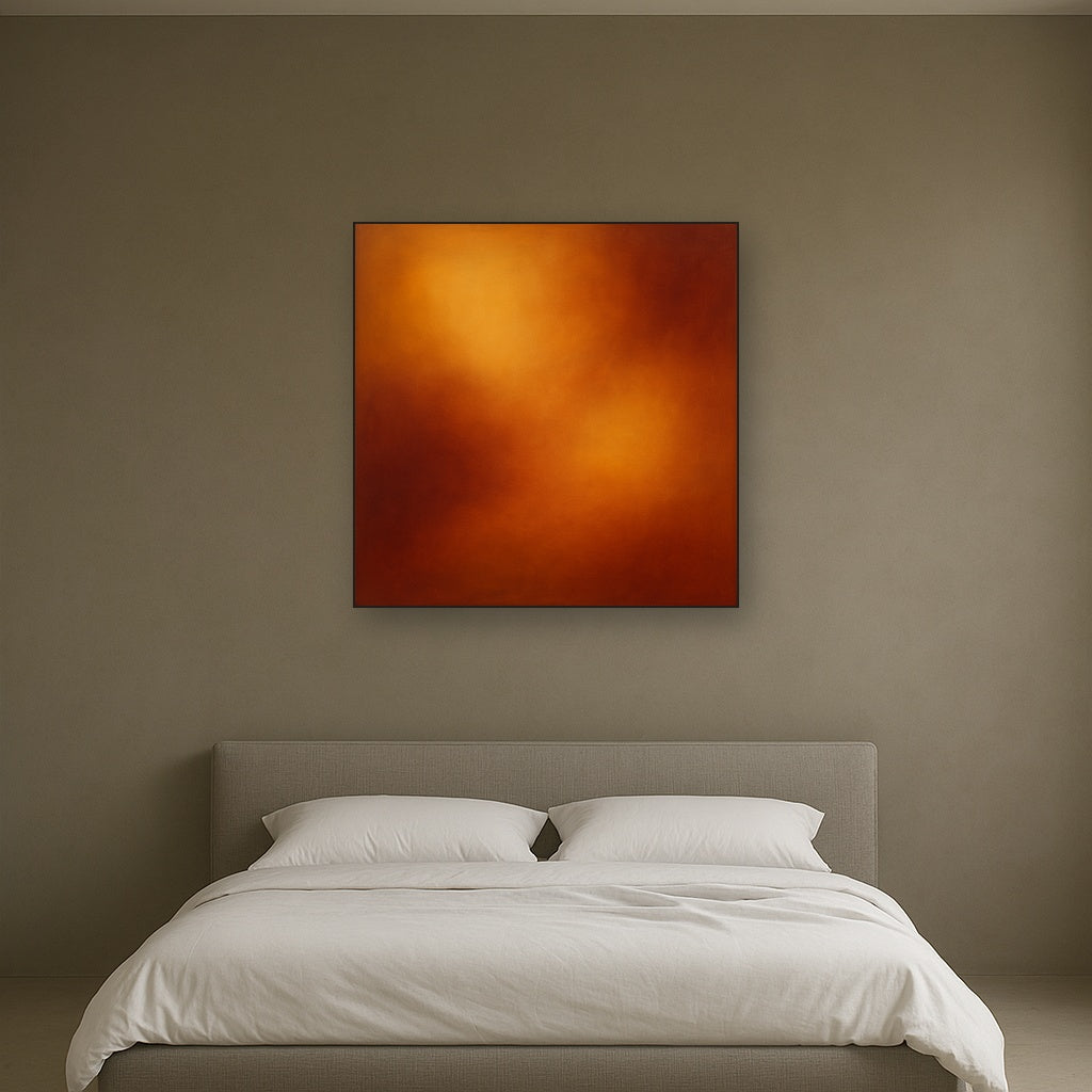 Deep Topaz & Spiced Terracotta Glow No. 14 Oil Painting - View 3