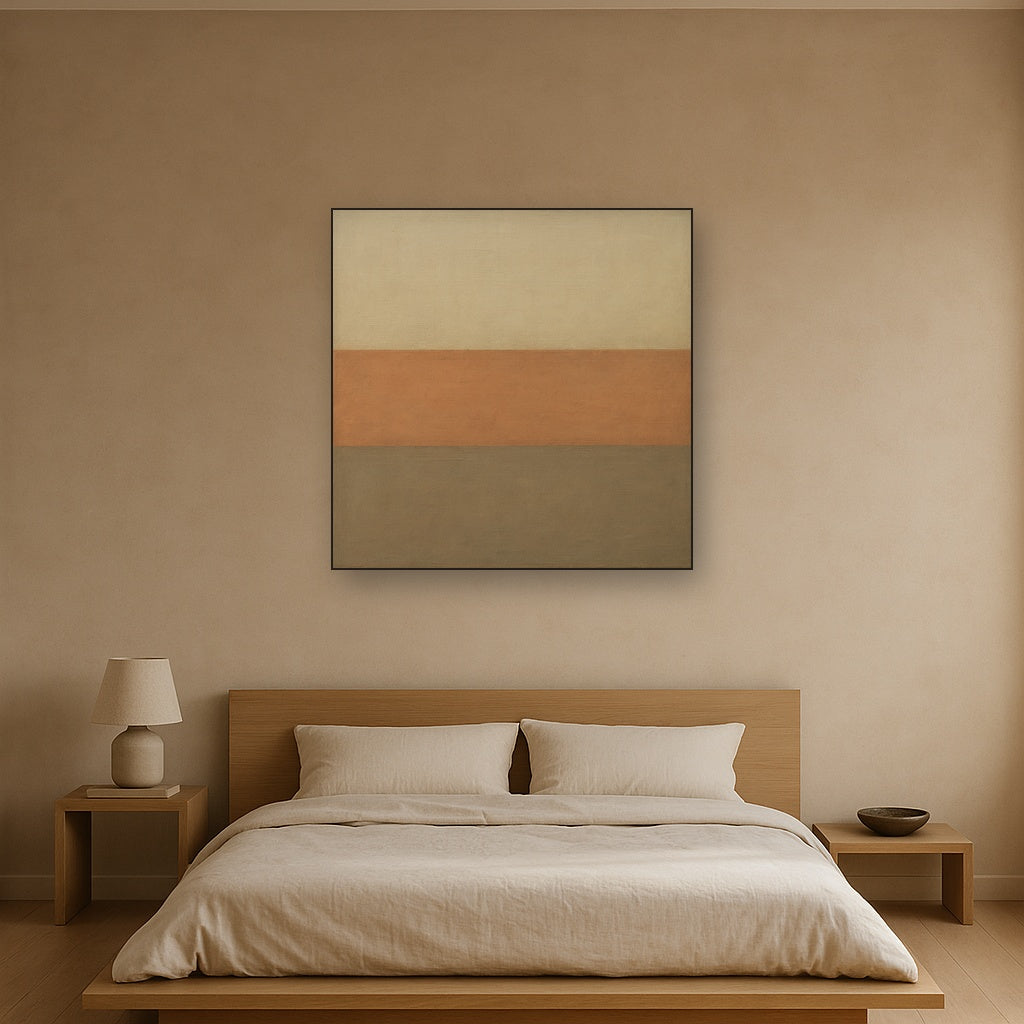 Aged Plaster & Sand Horizon No. 2 - Modern Fine Art Oil Painting - View 3