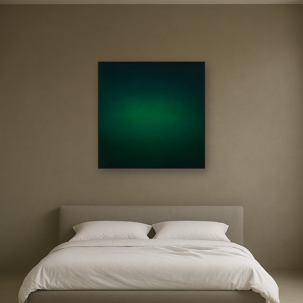 Midnight Teal & Deep Malachite Gradient No. 3 Oil Painting - View 3