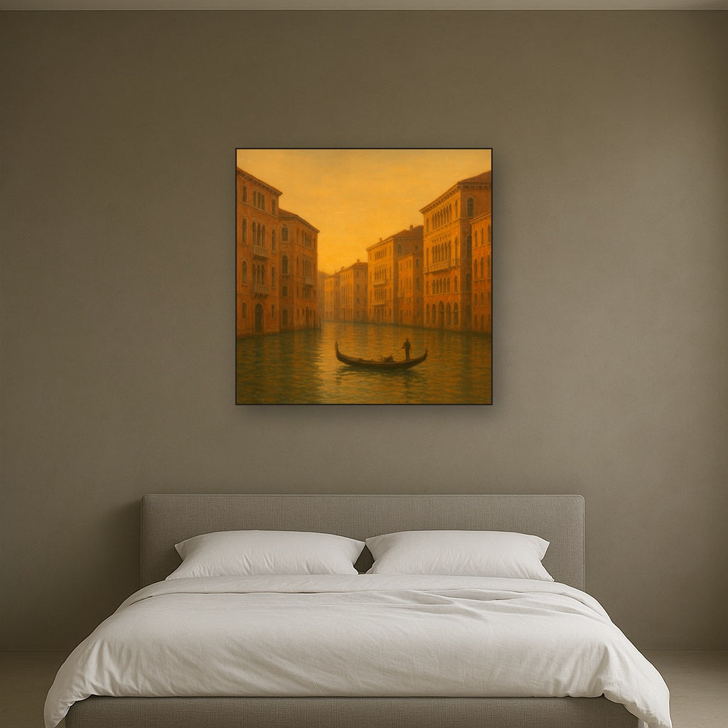 Venetian Canal Palaces at Golden Hour No. 2 Oil Painting - View 3