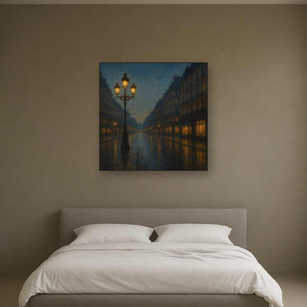 Rainy Parisian Boulevard at Twilight No. 17 Oil Painting - View 3