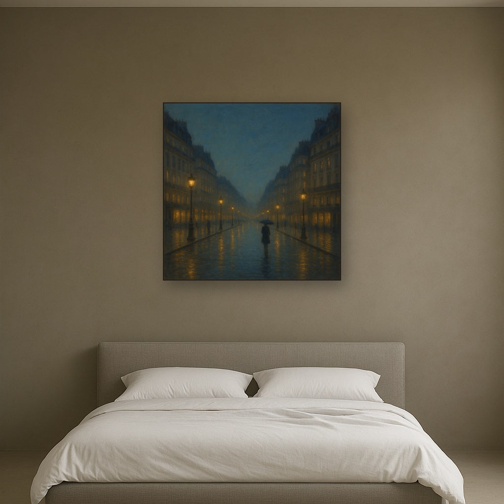Rainy Parisian Boulevard at Twilight No. 12 Oil Painting - View 3
