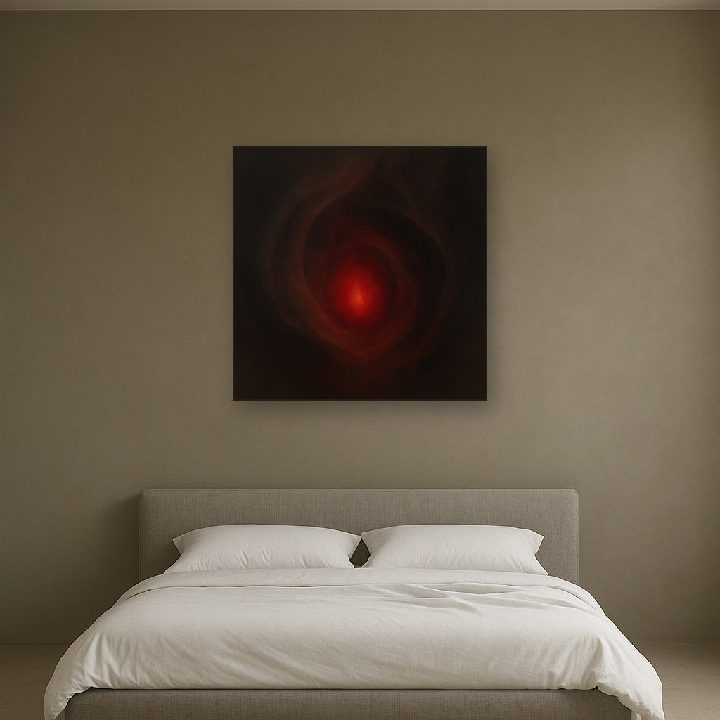 Smoky Ruby & Warm Obsidian Veils No. 3 Oil Painting - View 3