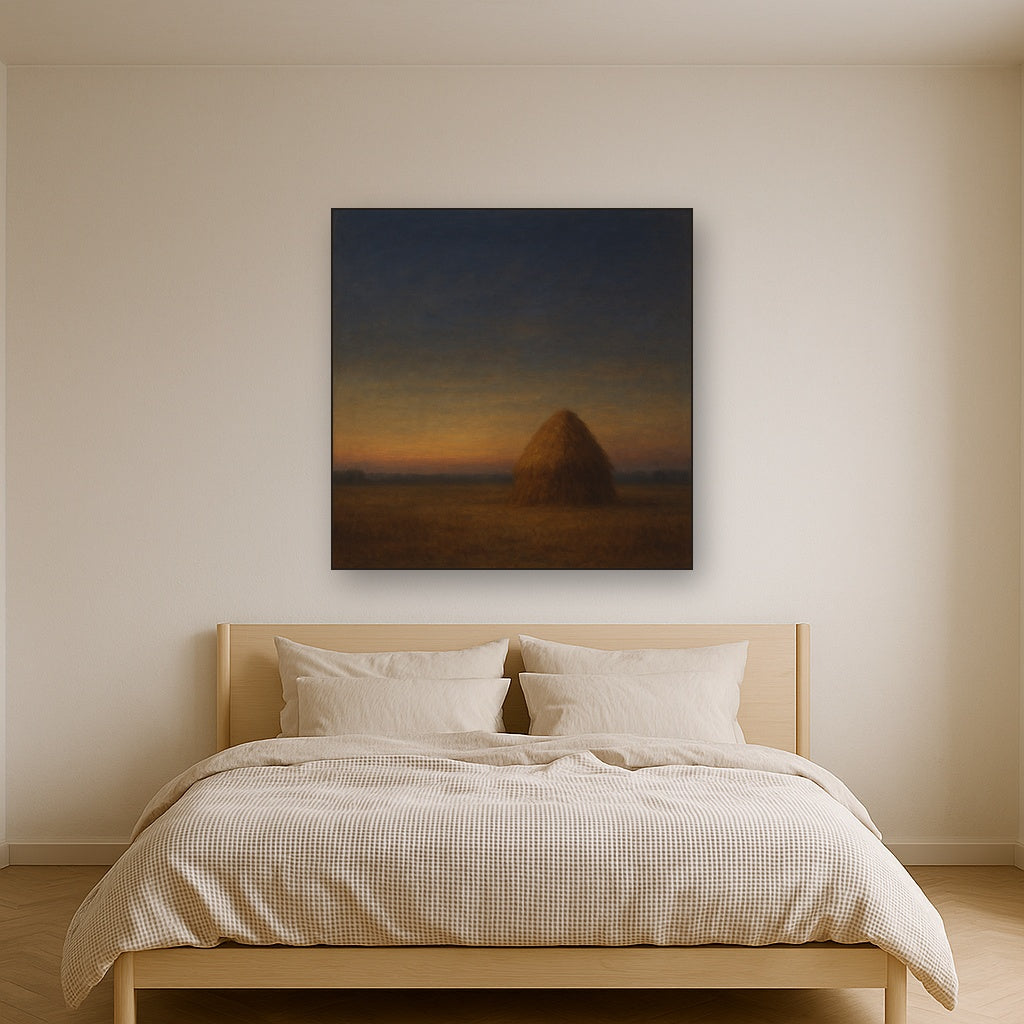 Dusk Horizon over Weathered Haystack No. 4 Oil Painting - View 3