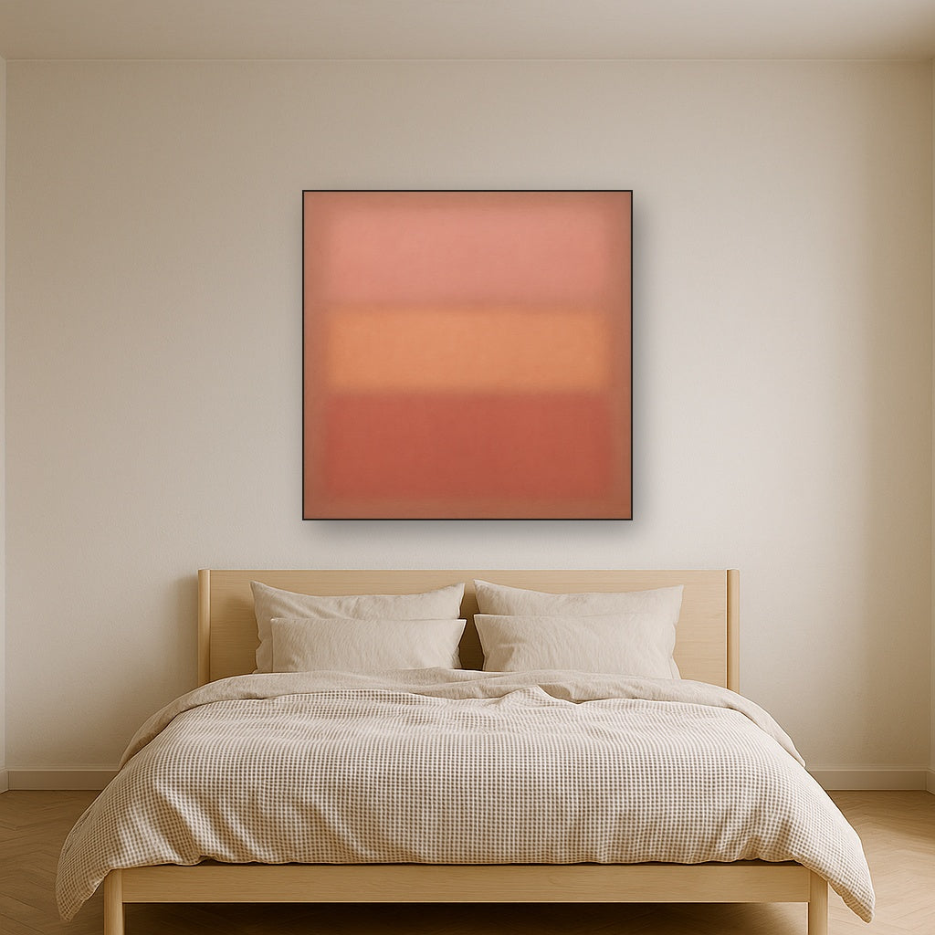 Blush Rose & Dusky Terracotta Ambient Glow No. 29 Oil Painting - View 3
