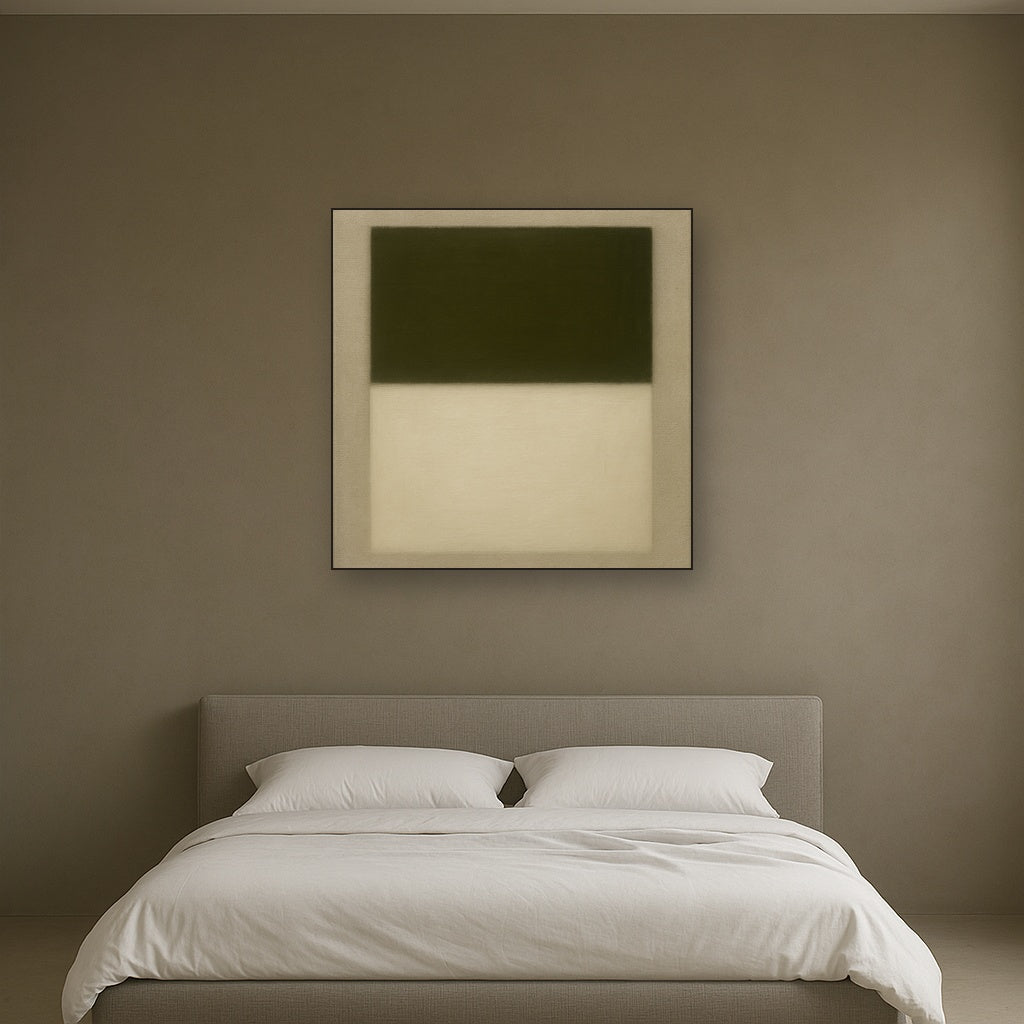Sage Olive & Alabaster Balance No. 3 - Modern Fine Art Oil Painting - View 3