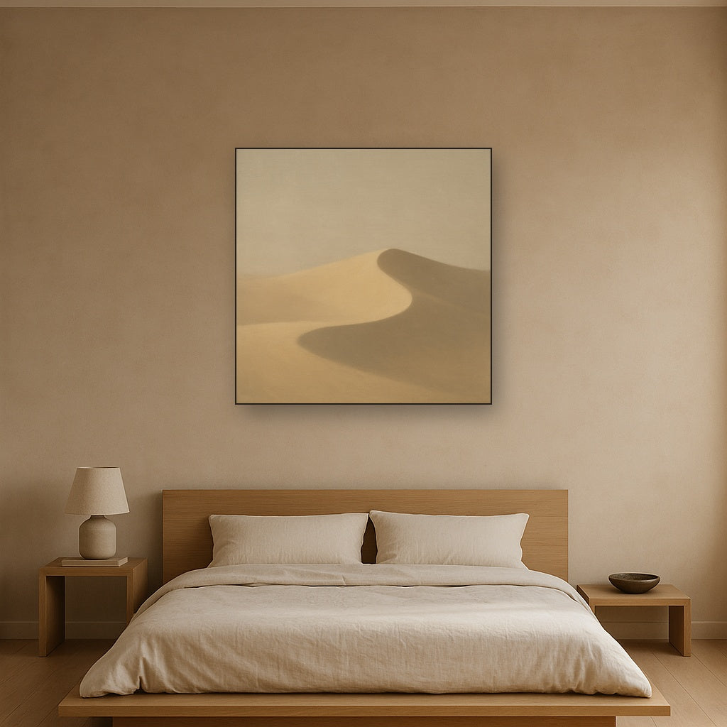 Muted Desert Dune Geometry No. 8 - Modern Fine Art Oil Painting - View 3