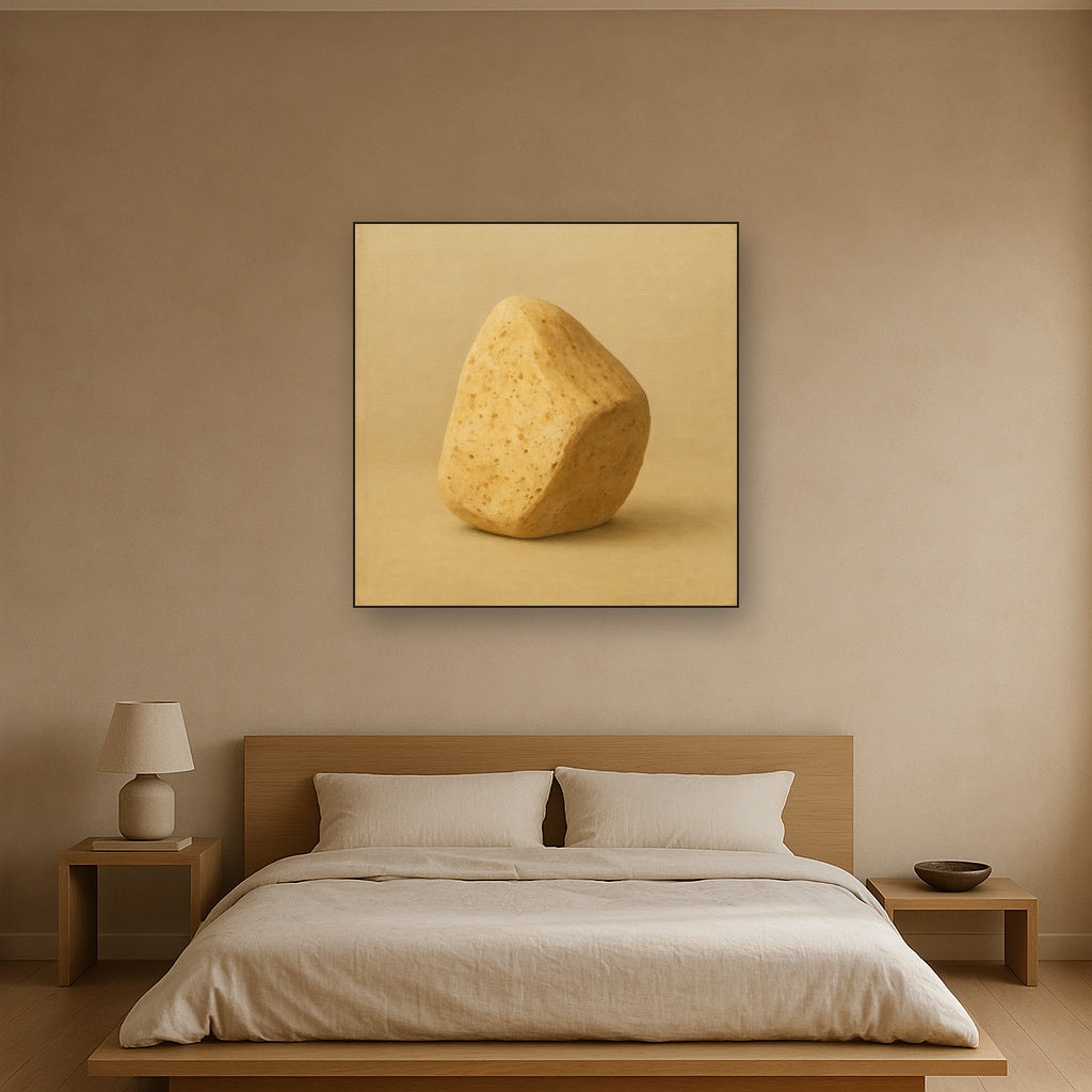 Zen Stone & Warm Grey Void No. 5 - Modern Fine Art Oil Painting - View 3