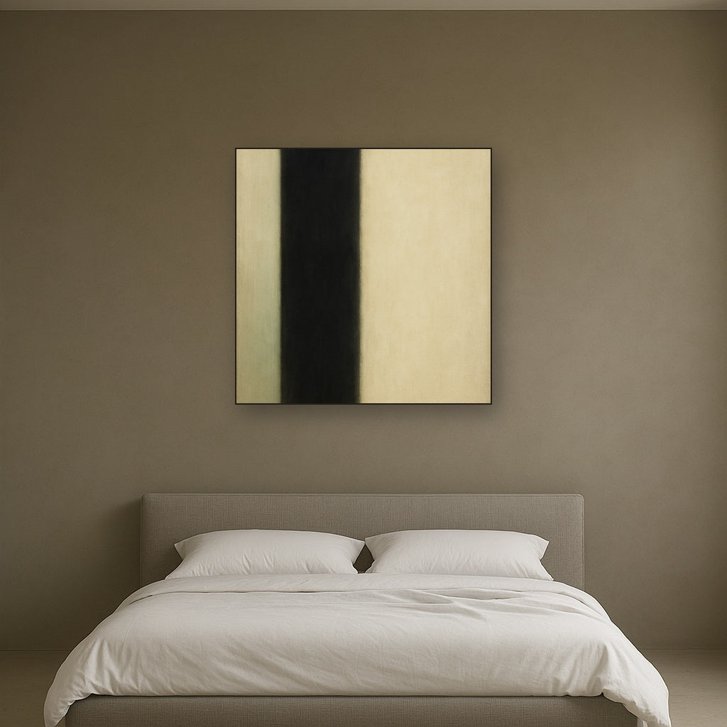 Deep Charcoal & Bone Monolith No. 1 - Modern Fine Art Oil Painting - View 3