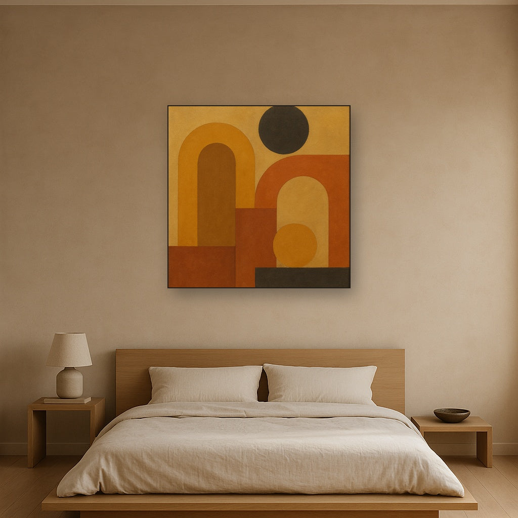 Arch & Circle Equilibrium in Warm Earth Tones No. 10 Oil Painting - View 3