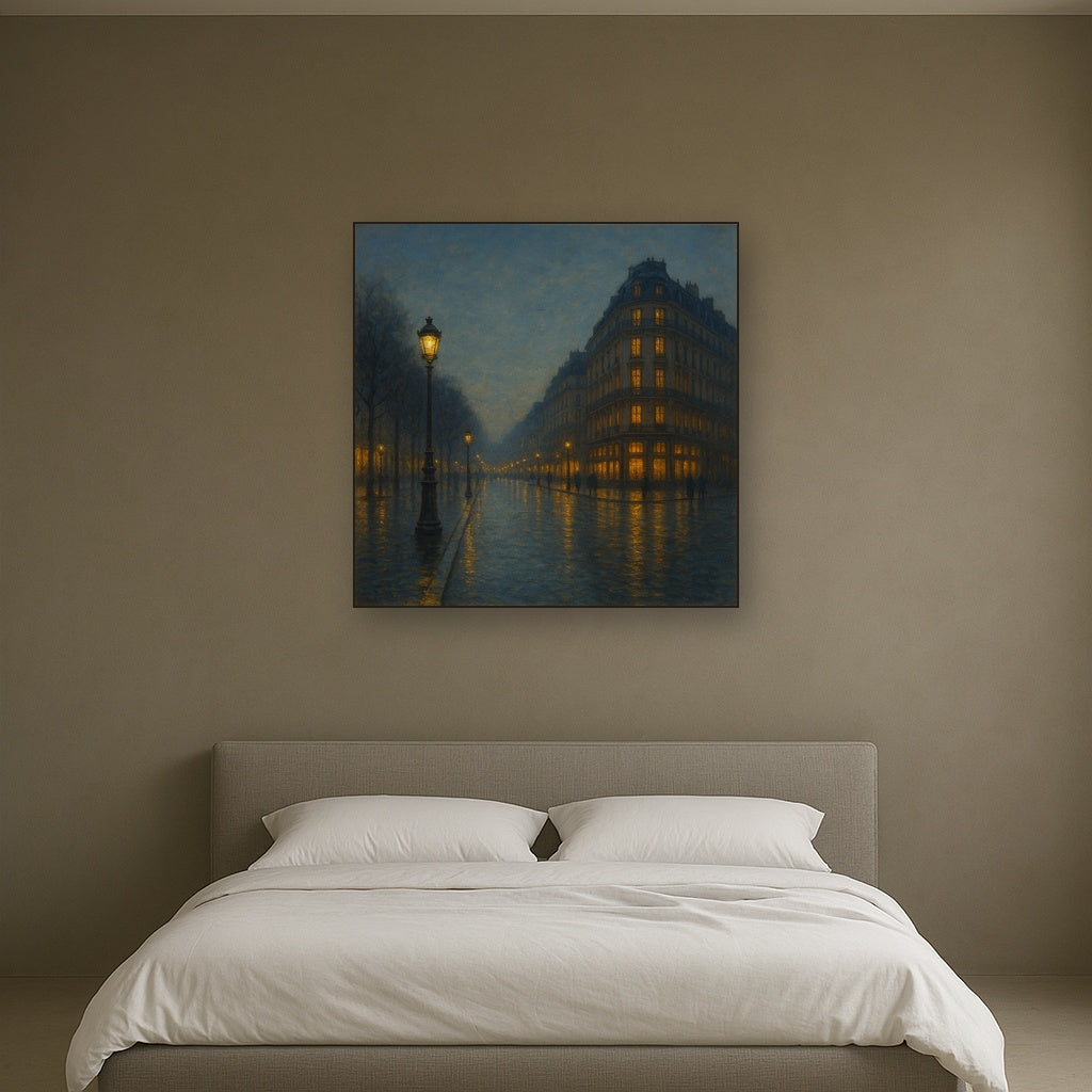 Rainy Parisian Boulevard at Twilight No. 21 Oil Painting - View 3