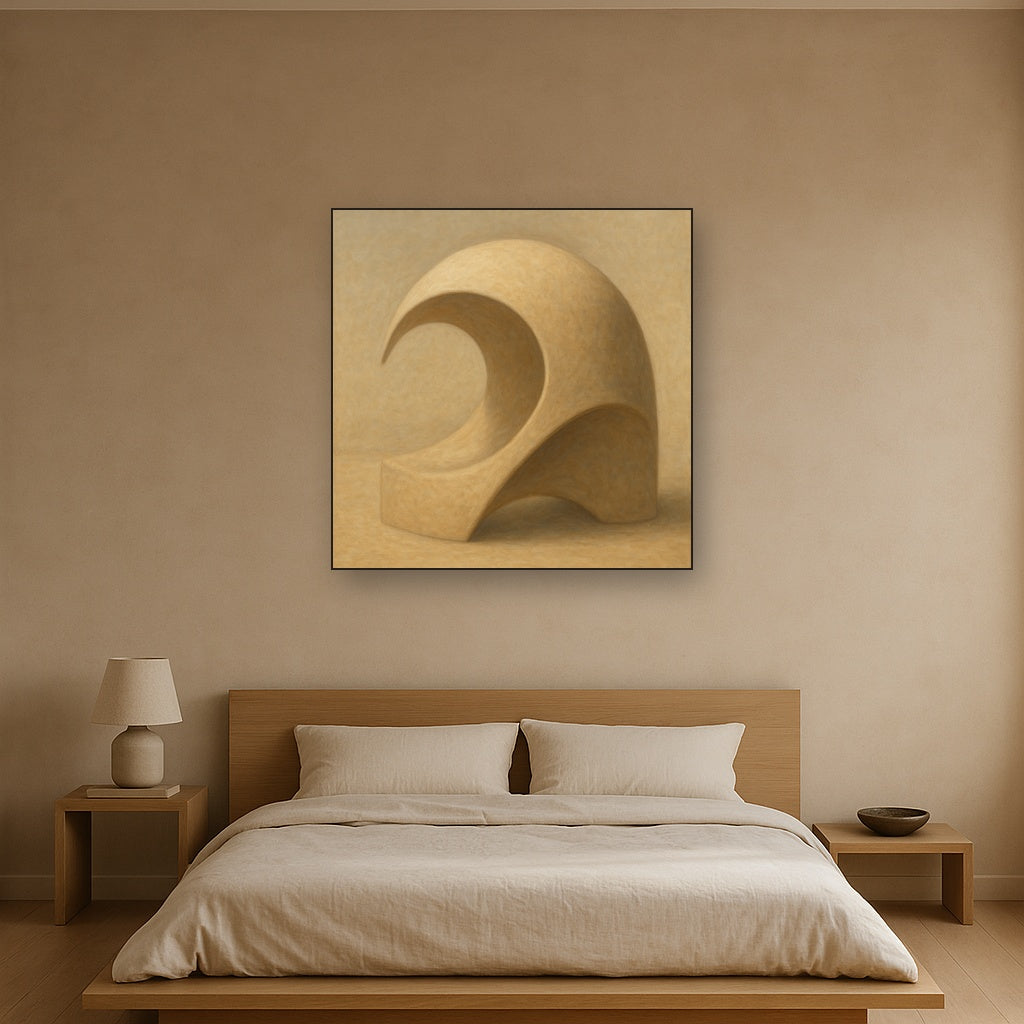 Soft Architectural Curve in Desert Bone No. 7 Oil Painting - View 3
