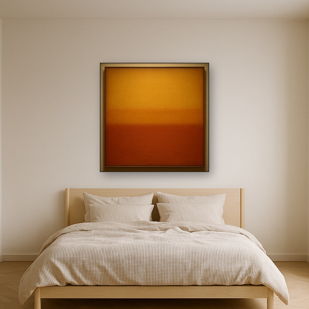 Luminous Ochre & Terracotta Horizon Color Field No. 20 Oil Painting - View 3