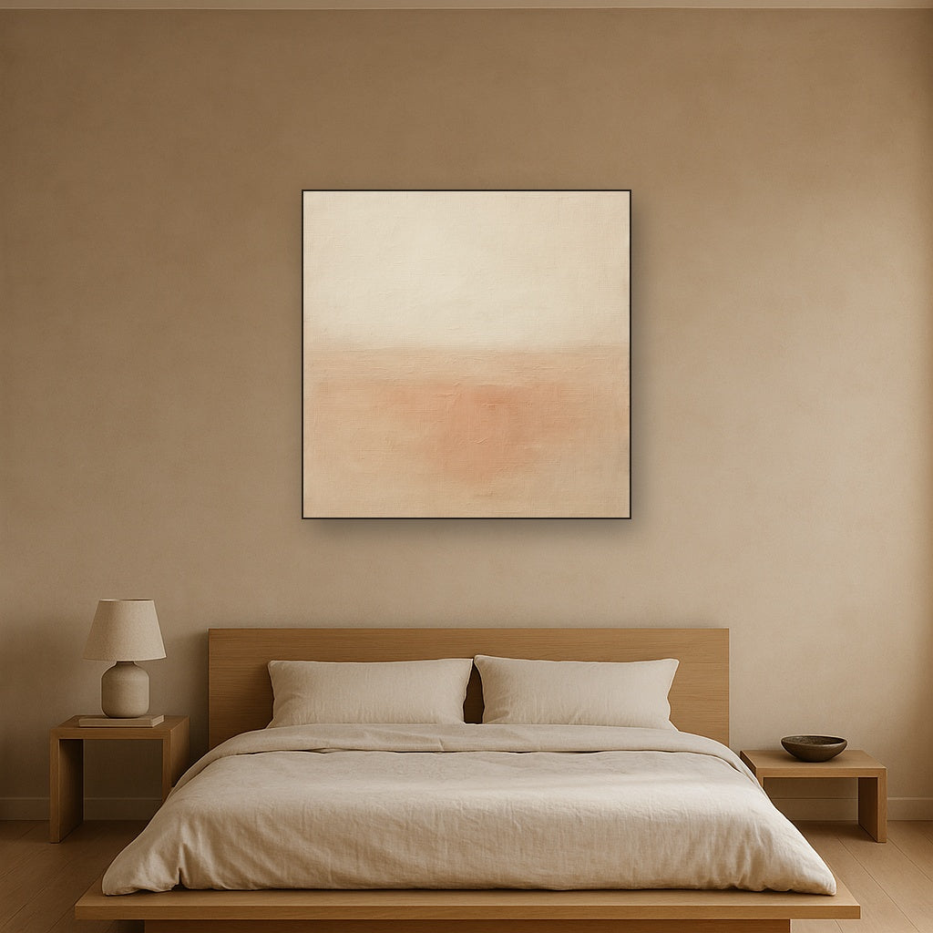 Earthy Raw Linen Texture Field No. 4 - Modern Fine Art Oil Painting - View 3
