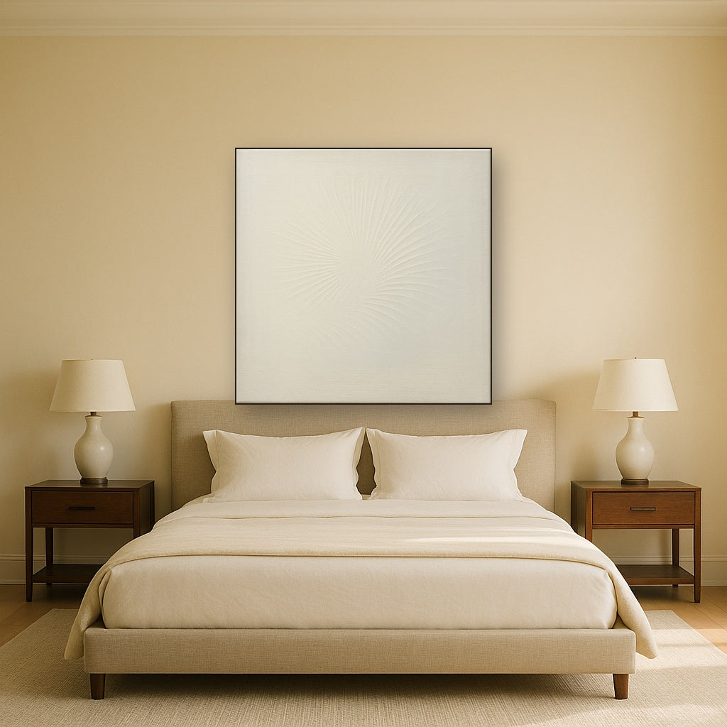 Radial Sunburst Plaster Ridge No. 5 - Modern Fine Art Oil Painting - View 3