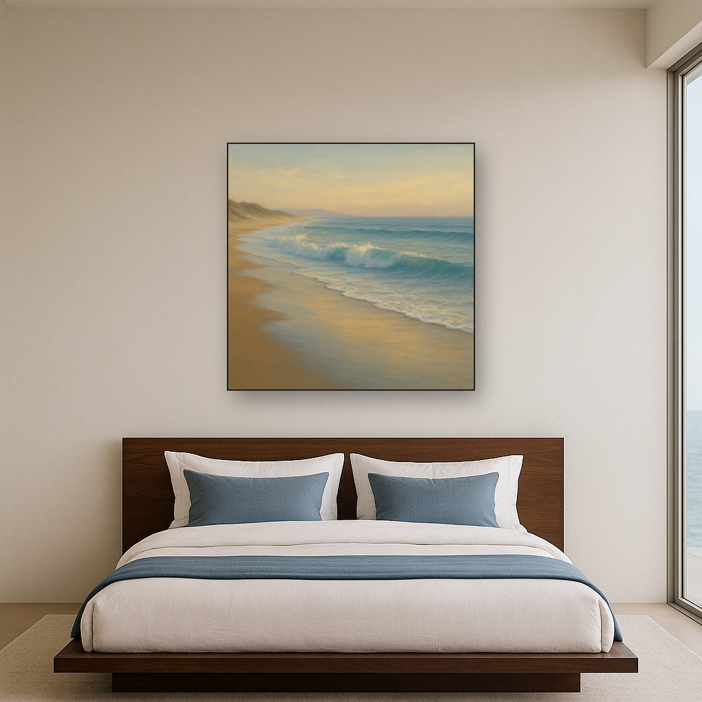 Gentle Breaking Waves & Wet Beach Reflection No. 16 Oil Painting - View 3